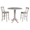 International Concepts Round 42 in Rd Pedestal Bar Height Table, 2 Bar Height Stools, Washed Gray Taupe, 42 W, 42 L, Wood K09-42DPT-S6133-2 - alternate 1